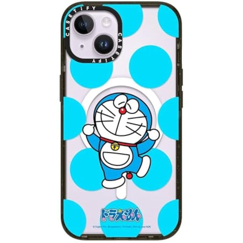 Casetify Impact Case for iPhone 14 【Doraemon Co-Lab / 8.2ft Drop Protection/Compatible with Magsafe】 - Dancing Doraemon - Clear Black - Image 2