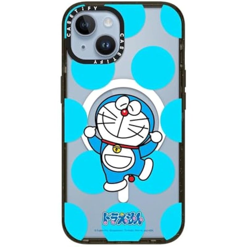 Casetify Impact Case for iPhone 14 【Doraemon Co-Lab / 8.2ft Drop Protection/Compatible with Magsafe】 - Dancing Doraemon - Clear Black - Image 4