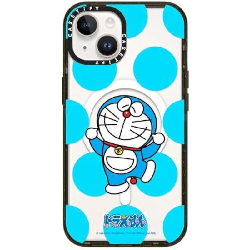 Casetify Impact Case for iPhone 14 【Doraemon Co-Lab / 8.2ft Drop Protection/Compatible with Magsafe】 - Dancing Doraemon - Clear Black - Image 1