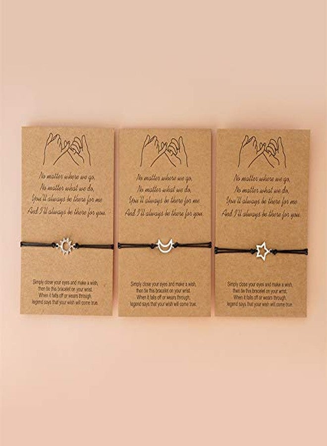 Xiyantiji Pinky Promise Bracelete Friendship Gifts for Women Men Matching Bracelets for Best Friends Sister Mother Daughter Bracelets Gifts 3Pcs - Image 5