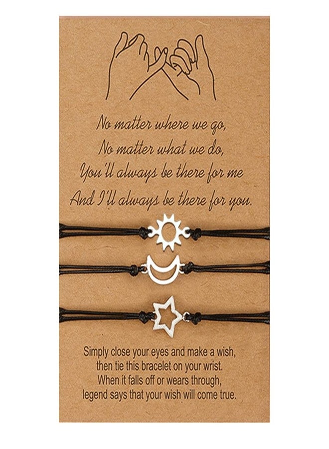 Xiyantiji Pinky Promise Bracelete Friendship Gifts for Women Men Matching Bracelets for Best Friends Sister Mother Daughter Bracelets Gifts 3Pcs - Image 1