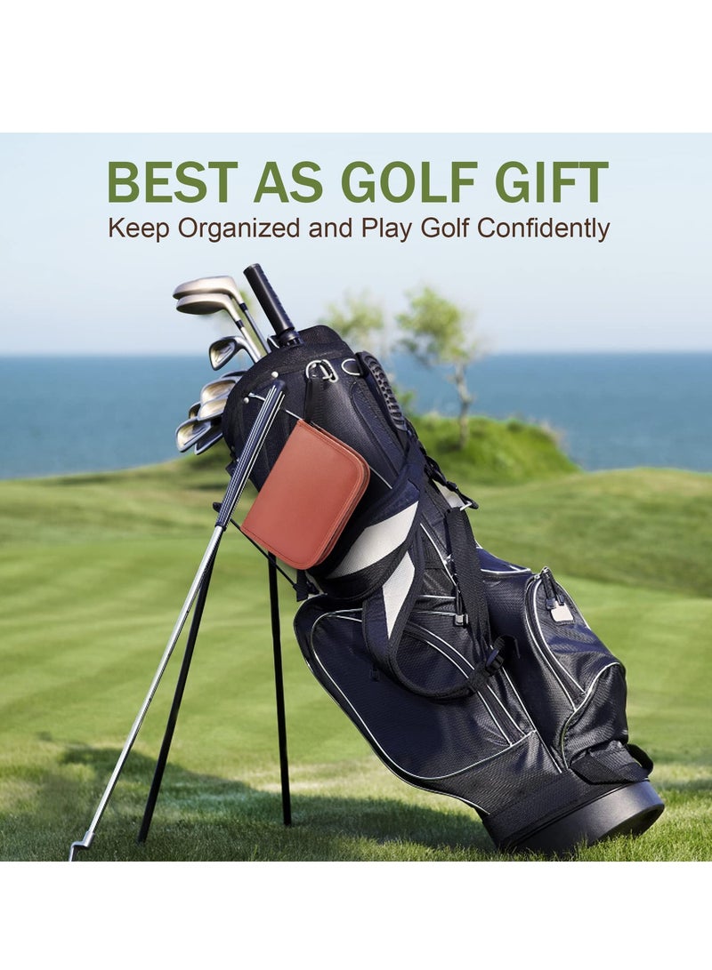 Zikra Golf Bag Accessories Set - Includes Hi-End Leather Case, Golf Balls, Rangefinder, Tees, Brush, Divot Knife, Scorer, and Ball Clamp,Golf Gifts for Men and Women - Image 4