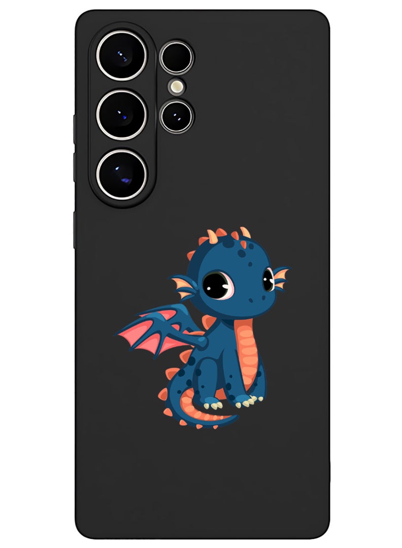 Theodor Protective Slim Fit Case Liquid Silicone Cover with Full Body Protection Anti-Scratch Shockproof Case For Samsung Galaxy S25 Ultra (Black) - dragon - Image 1