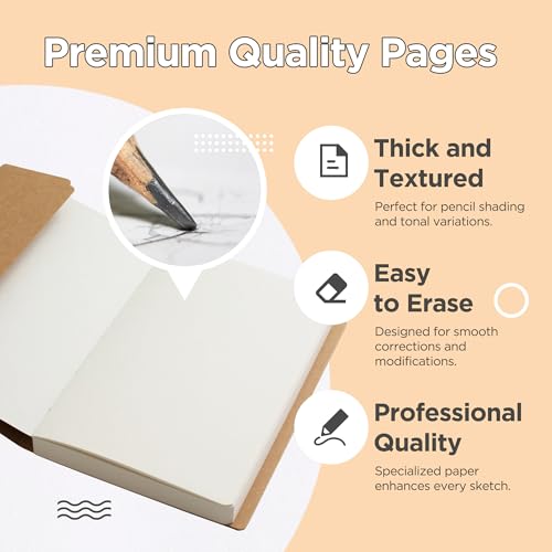 TWONE 5.5 x 8.3 Inch Sketch Book for Kids and Adults, 112 Sheets (68lb/100gsm), Ideal for Drawing - Image 3
