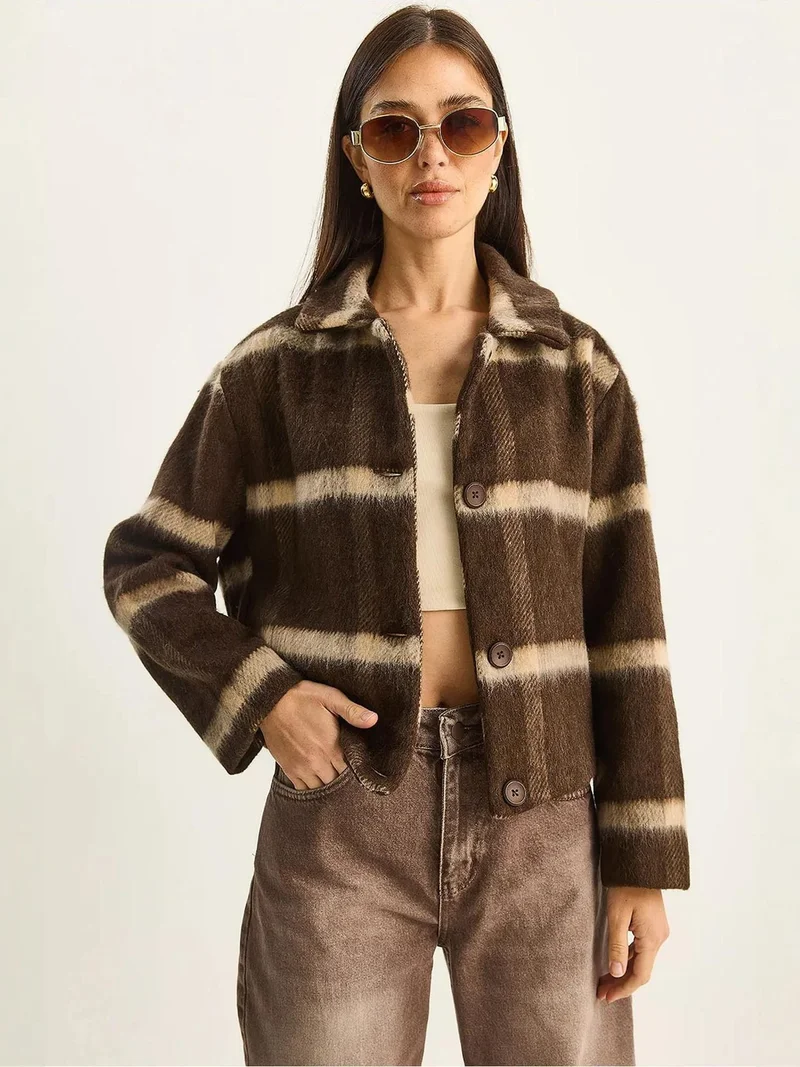 Bianco Lucci LUCCI Patterned Textured Jacket