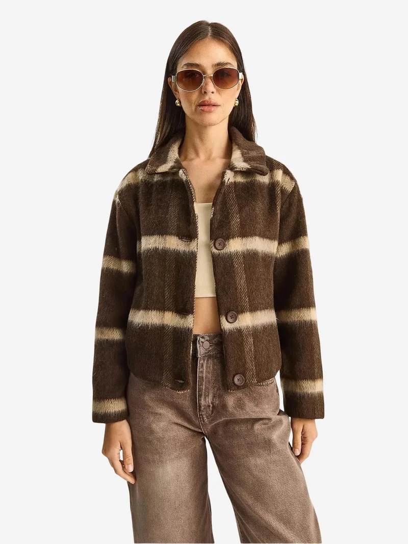 Bianco Lucci LUCCI Patterned Textured Jacket