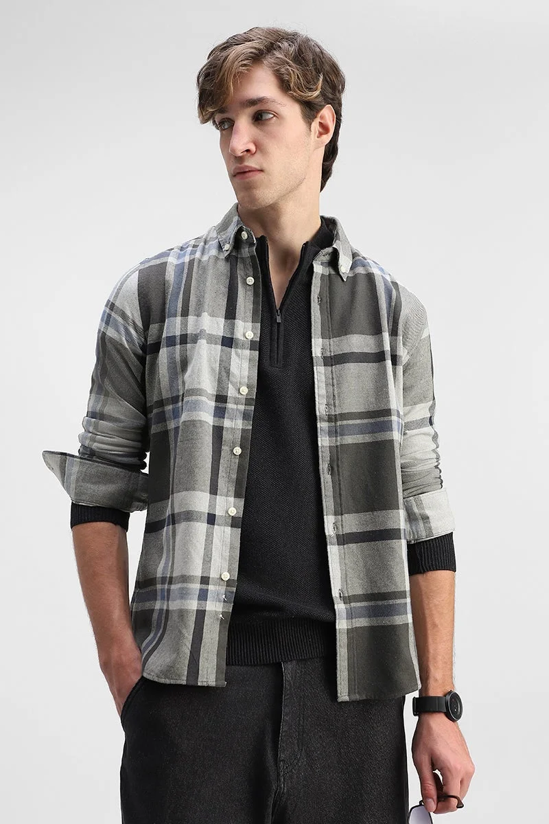 SNITCH Light Weight Flannel Plaid Slim Fit Shirt