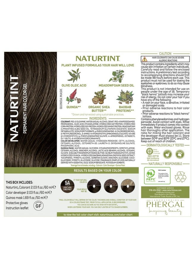 NATURTINT Permanent Hair Color 5A Light Ash Chestnut (Pack Of 1) Ammonia Free Vegan Cruelty Free Up To 100% Gray Coverage Long Lasting Results  - Image 4