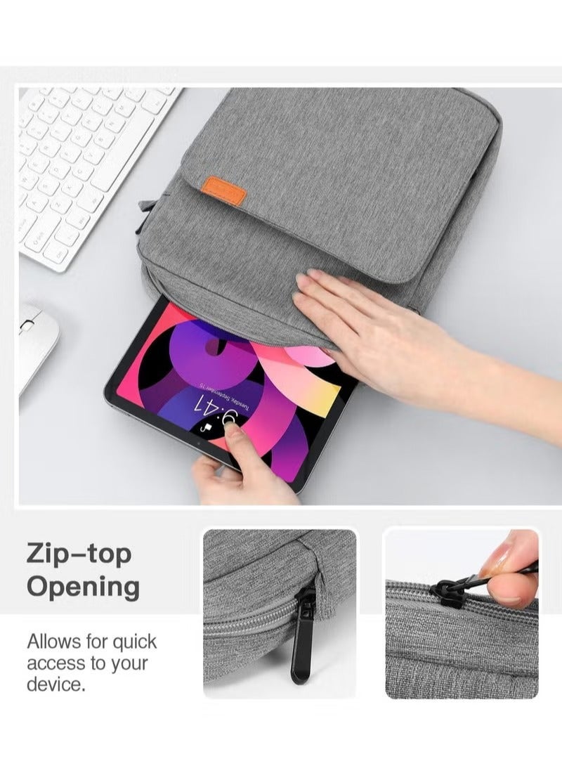 Arabest 9-11 Inch Tablet Sleeve Bag, Fits for iPad air 5 10.9 2022, iPad Pro 11 M2 2022-2018, iPad 10th 10.9, Air 4 10.9, Tab S8 2022, Handle Carrying Case with Shoulder Strap, Grey - Image 3