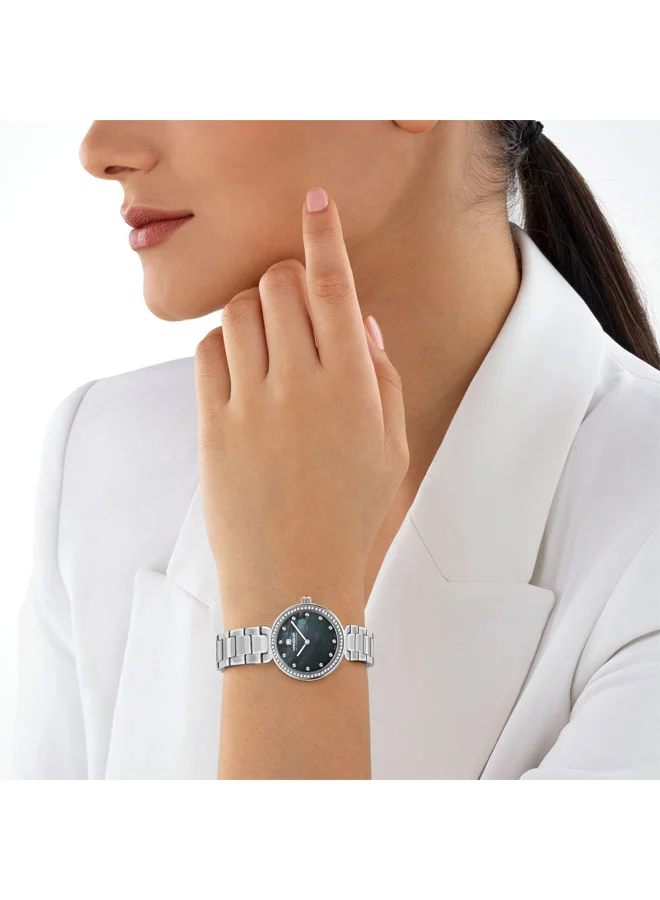 Hanowa  Melide Black Mother-of-pearl Dial Silver Stainless Steel Bracelet Analog Watch for Women 31mm for Women | Best Price UAE