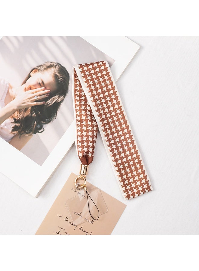 NIBEMINENT Beaded Phone Lanyard, Anti Lost Removable Wrist Strap, Long Satin Chain Pendant Bracelet Pendant, Phone Keychain Lanyard