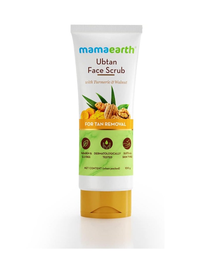 Mamaearth Mamaearth Ubtan Scrub For Face with Turmeric & Walnut for Tan Removal - 100g  - Image 1