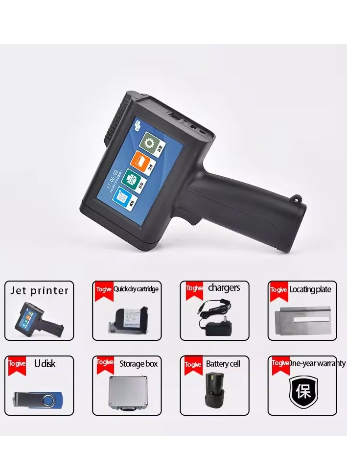 ديمين طابعة نافثة للحبر محمولة ذكية باللغة العربية M10 مع تصميم واجهة مستخدم جديد مقاس 4.3 بوصة وشاشة تعمل باللمس وآلة ترميز نافثة للحبر سريعة الجفاف لرمز الاستجابة السريعة ورمز الباركود وتاريخ الإنتاج ووقت الشعار ورقم الدفعة 600 نقطة في البوصة - Image 4