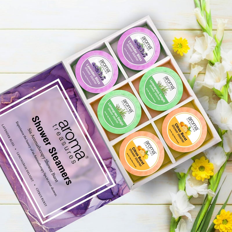 Aroma Treasures Shower Steamers  Aromatherapy Shower Bursts  Lavender Lemongrass  Orange Pack of 6  Relaxing  Energizing Spa Experience  Natural Essential Oils  Gift Set for Wellness - Image 2