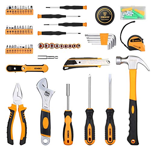 DEKOPRO 100 Piece Home Repair Tool Set,General Household Hand Tool Kit with Plastic Tool Box Storage - Image 4