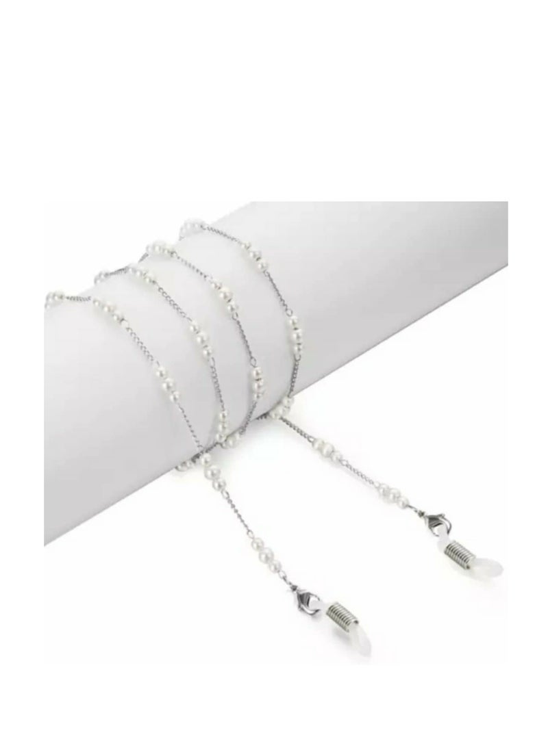 RA accessories A Beautiful Women Eyeglasses  Chain Of Off White Pearls -silver Chain  - Image 2