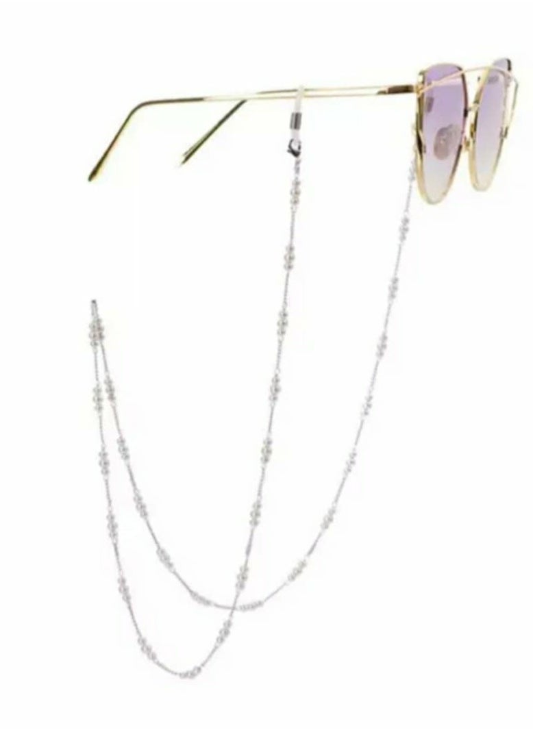 RA accessories A Beautiful Women Eyeglasses  Chain Of Off White Pearls -silver Chain  - Image 4