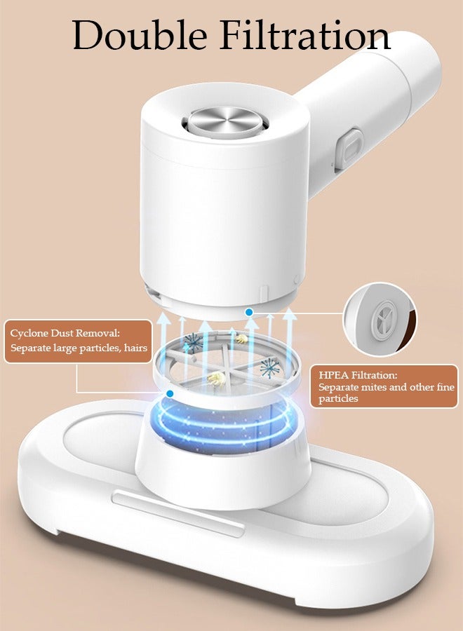 DUNISO مكنسة كهربائية للمراتب محمولة بالأشعة فوق البنفسجية، أداة إزالة العث، آلة تنظيف مزيل العث اللاسلكية للوسائد، ملاءات المراتب، الأرائك، الألعاب القطيفة والأسطح القماشية الأخرى - Image 2