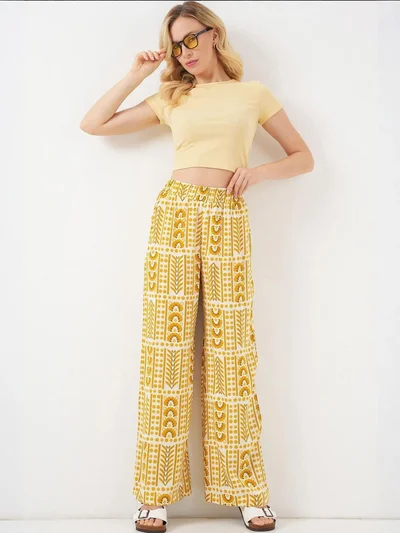 BIG DART BDART High Waist Geometric Striped Palazzo Pants