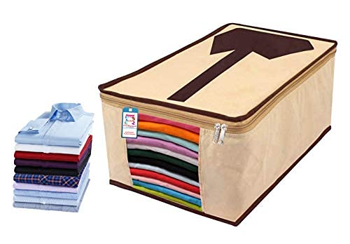 atorakushon atorakushon Fabric Mens Womens Garment Bags Shirt Cover Jeans Pant T Shirt Trousers Clothes Organizer for Travel and Storage Protect Dress Shirts from Dust with Zipper Pack of 6 Brown  - Image 4