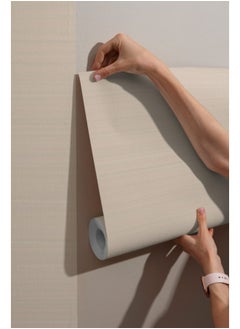 Home Gallery Off White Paint Color Fabric Wallpaper Covers An Area ​​Up To 4.2Mx3M With Adhesive  And Smoothing Tool  - Image 1