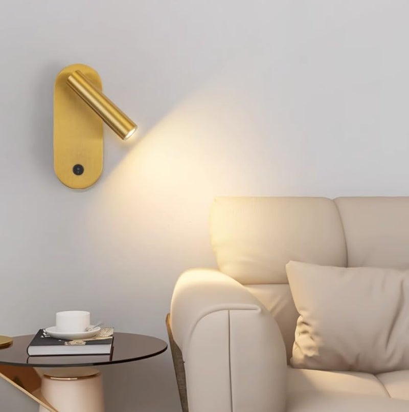 CITRA Flex 6W Antique Gold Led Wall Light Sconce for Bedroom Reading Bedside- Warm White - Image 1