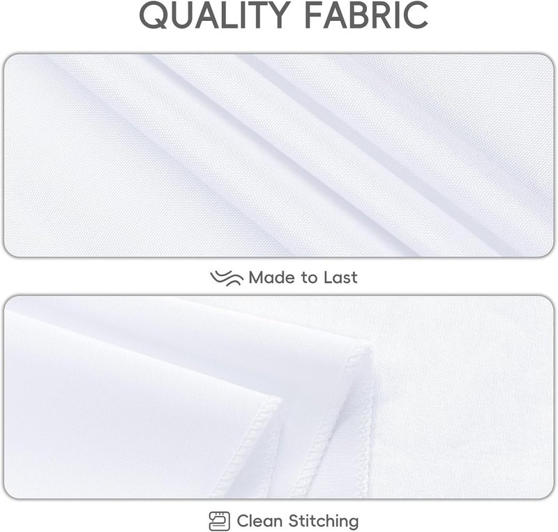 8 Pack White Tablecloth 60 x 102 Inch Polyester Table Cloth for 6 Foot Rectangle Tables - Image 4
