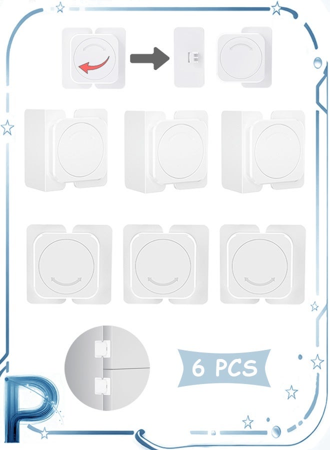Photon 6 Pcs Child Safety Lock, Corner & Flat Drawer Locks Baby Proofing, Fridge Lock for Fridge, Oven, Drawers, Wardrobes & Freezers etc (White) - Image 1