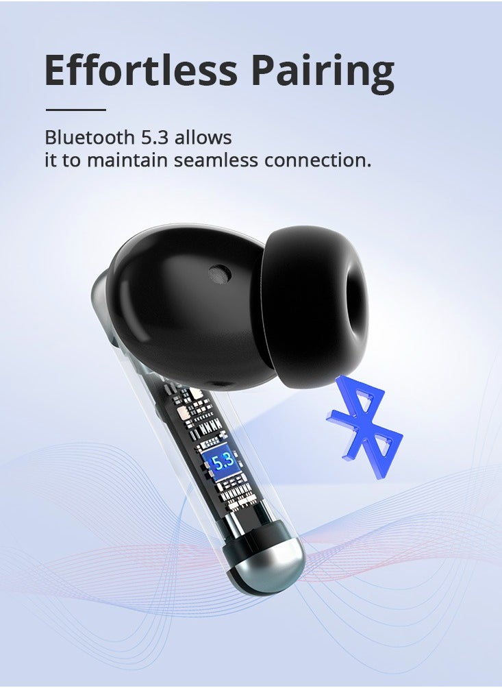 Tronsmart Tronsmart Sounfii R4 Wireless Earbuds ENC Bluetooth 5.3, Earphones,Hifi Stereo Sound with Dual Drivers, Earphones Deep Bass,In Ear Headphones Tiny Size,27H Playtime for Music,Calls,Sports,TV (Black)  - Image 5