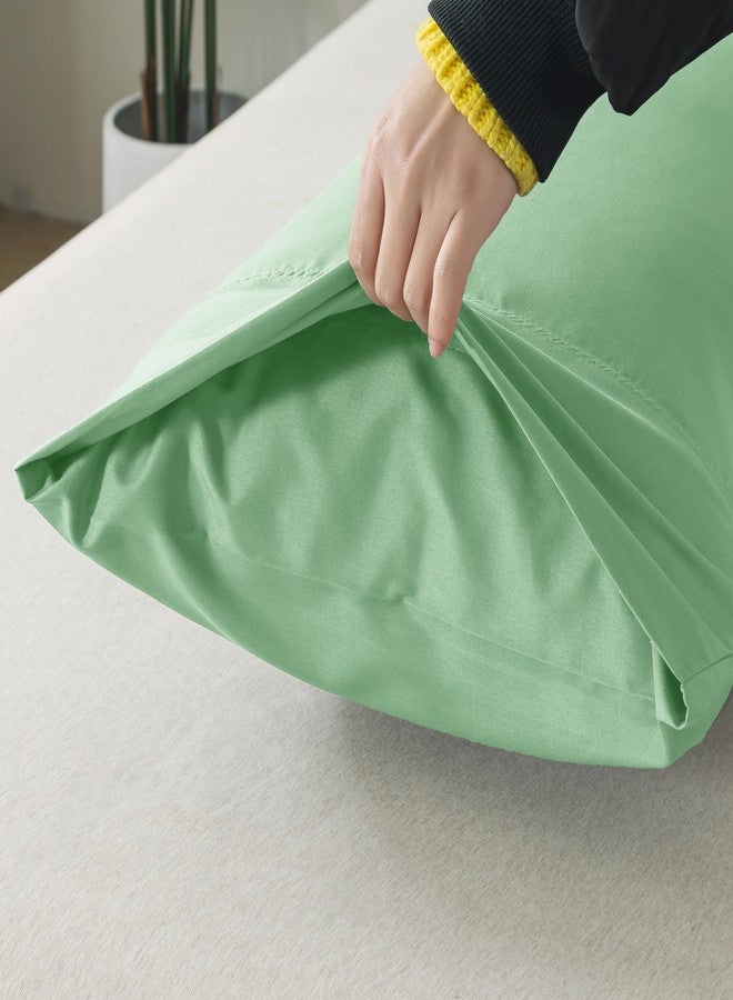 WhatsBedding غطاء وسادة للجسم من WhatsBedding، أغطية وسائد من الألياف الدقيقة فائقة النعومة، غطاء وسادة طويل يسمح بمرور الهواء، إغلاق ظرفي - أخضر فاتح (20 × 54 بوصة) - Image 3