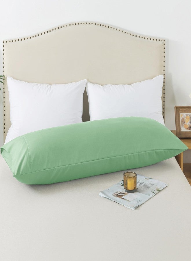 WhatsBedding غطاء وسادة للجسم من WhatsBedding، أغطية وسائد من الألياف الدقيقة فائقة النعومة، غطاء وسادة طويل يسمح بمرور الهواء، إغلاق ظرفي - أخضر فاتح (20 × 54 بوصة) - Image 2