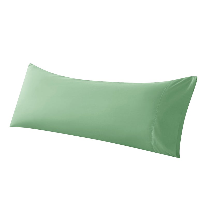 WhatsBedding غطاء وسادة للجسم من WhatsBedding، أغطية وسائد من الألياف الدقيقة فائقة النعومة، غطاء وسادة طويل يسمح بمرور الهواء، إغلاق ظرفي - أخضر فاتح (20 × 54 بوصة) - Image 1