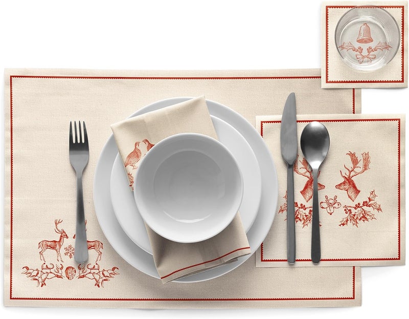 MY DRAP Dinner Napkins Recycled Cotton 30 x 30 cm  118 x 118  6 Per Roll Ceramic Xmas - Image 4