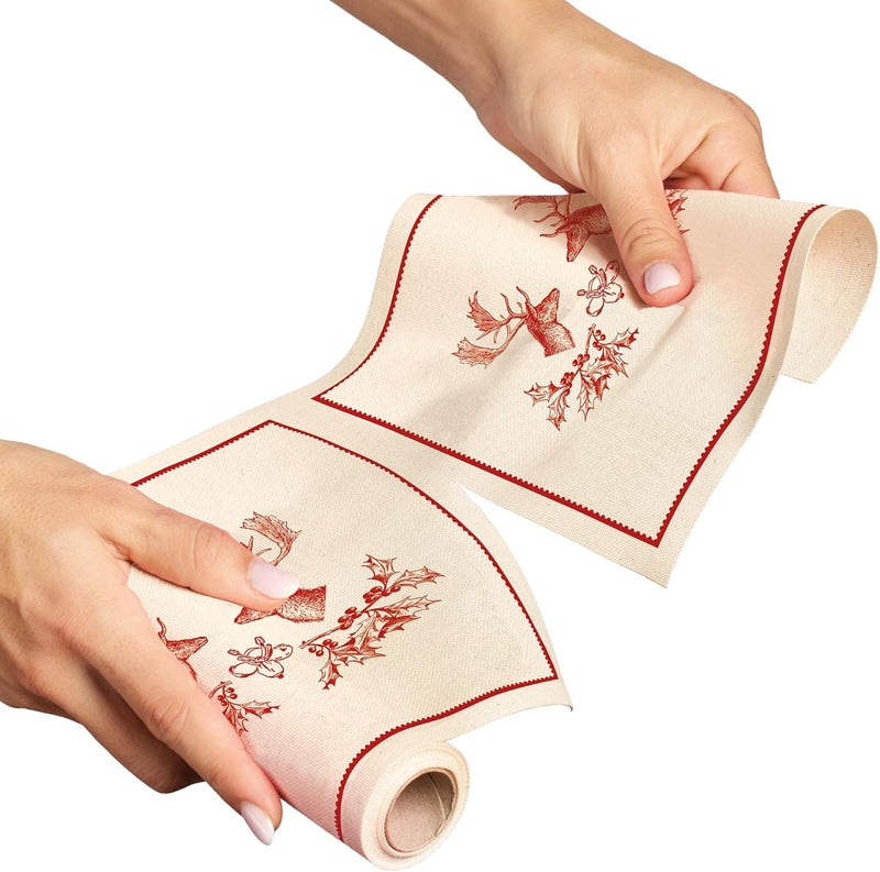 MY DRAP Dinner Napkins Recycled Cotton 30 x 30 cm  118 x 118  6 Per Roll Ceramic Xmas - Image 2