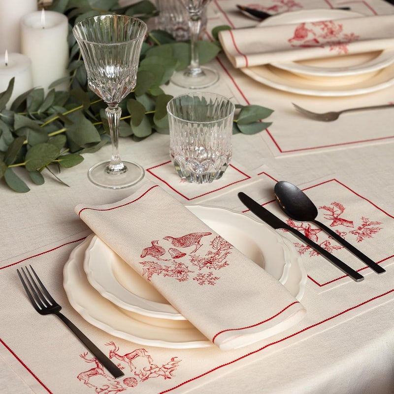 MY DRAP Dinner Napkins Recycled Cotton 30 x 30 cm  118 x 118  6 Per Roll Ceramic Xmas - Image 5