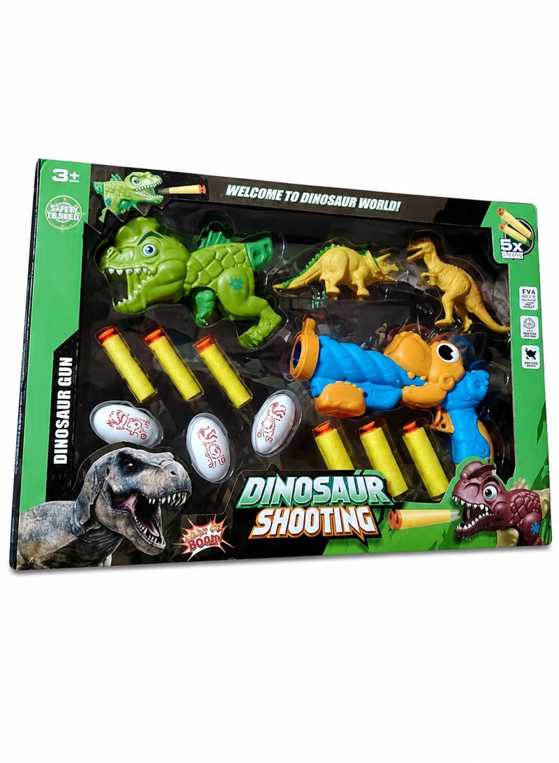 vGRASSP Dinosaur Toy Set with Foam Dart Launcher, Dinosaur Shooter Gun, Walking T-Rex Dinosaur, Dinosaur Eggs and Mini Dinosaur Figures – Interactive Educational Dinosaur Toys for Kids – Soft Foam Bullet Blaster Game – Role Play, Indoor & Outdoor Fun – Gift for Boys & Girls – Pack Size 29 × 40 × 5 cm - Image 2