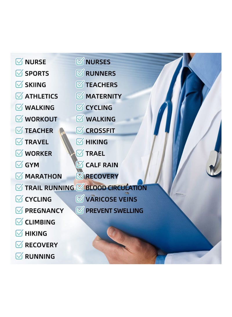 KASTWAVE Compression Socks, 4 Pack Women & Men Compression Stockings 20-30mmHg Support Socks Knee High Cushioned Graduated Support Stock - Image 5