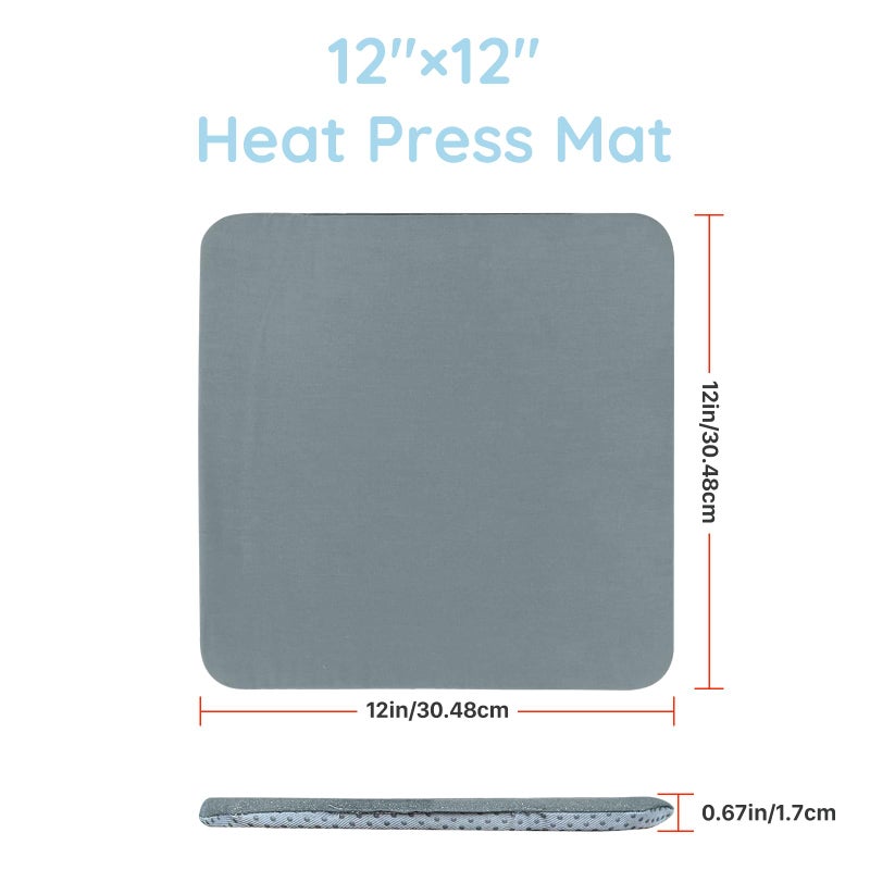 AST&T Heat Press Machine 12" x 10" Portable & Easy Heat Press for T-Shirts, Pillows, Tote Bags & More White (Heat Press+mat) - Image 3