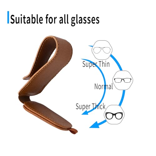 Yuoyar 2 Packs Magnetic Sunglass Holder for Car Visor - Universal Sunglasses Clip for Different Size Eyeglasses - Convenient Interior Car Accessories (Brown) - Image 5