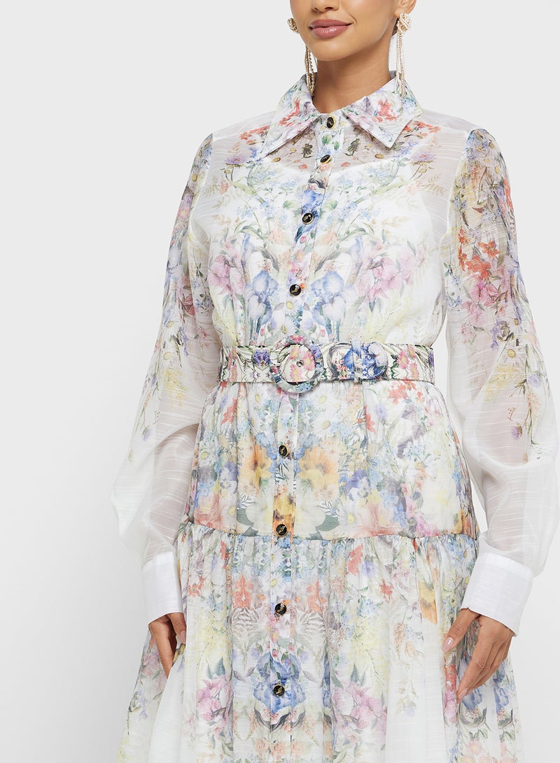 Khizana Floral Belted Dress - Image 3
