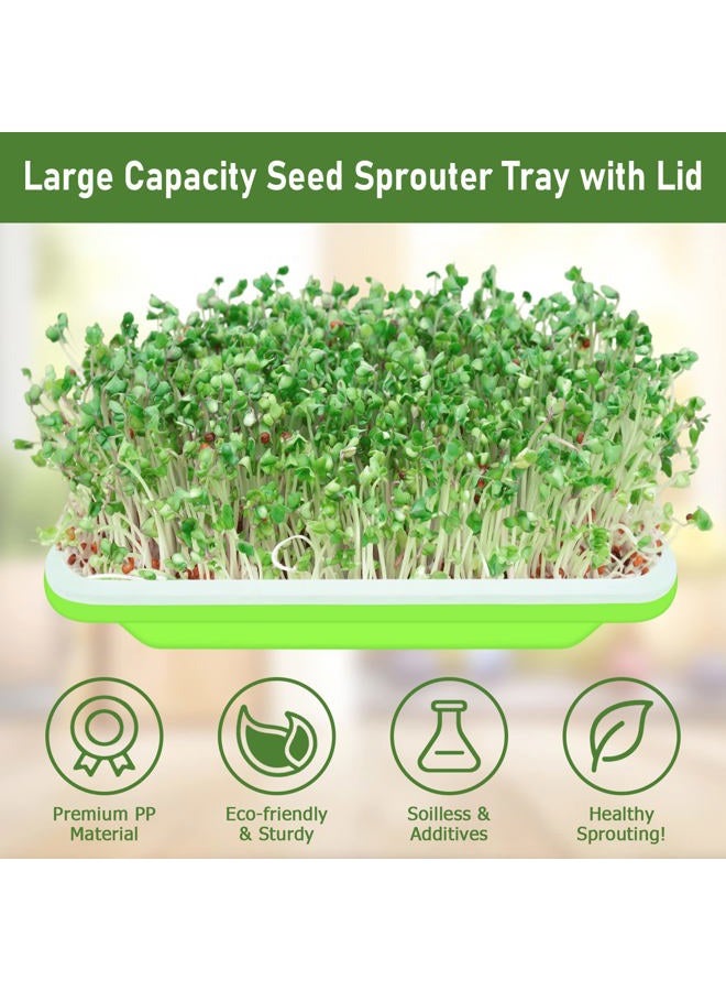 Legigo 5 Pack Green Seed Sprouter Trays- Soil-Free Cultivation Germination Tray, BPA Free Nursery Tray with Planting Paper for Indoors or Outdoors Sprouting Seeds, Grow Grass, Beans and More - Image 3