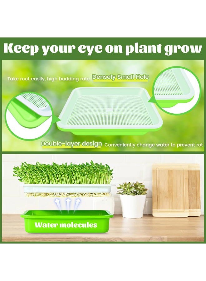 Legigo 5 Pack Green Seed Sprouter Trays- Soil-Free Cultivation Germination Tray, BPA Free Nursery Tray with Planting Paper for Indoors or Outdoors Sprouting Seeds, Grow Grass, Beans and More - Image 4