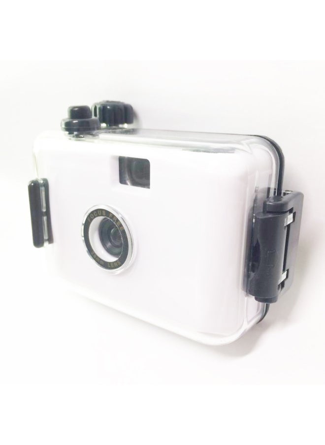 Generic Film Fool Mini Retro Film Camera Waterproof Non Disposable College Students Creative Ins Gift For Taking Pictures-Body Color:White Purple Shell  - Image 3