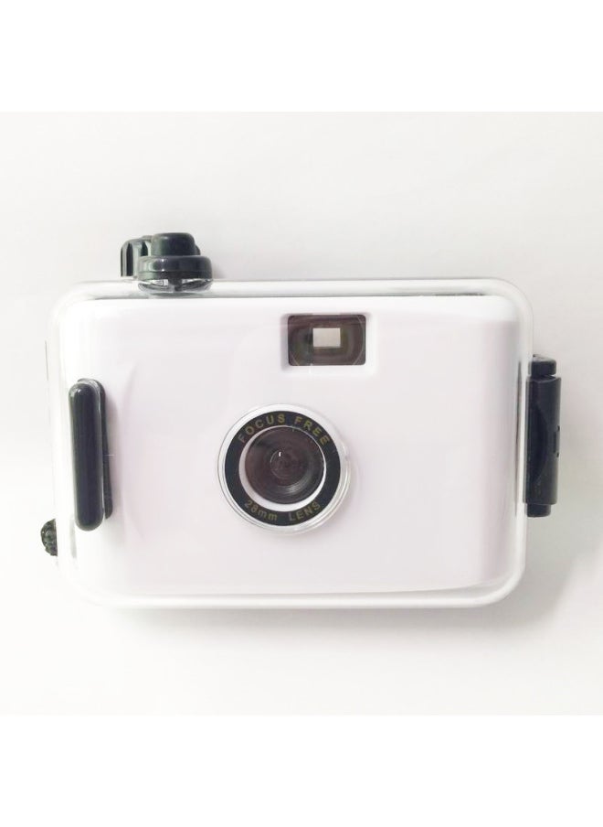 Generic Film Fool Mini Retro Film Camera Waterproof Non Disposable College Students Creative Ins Gift For Taking Pictures-Body Color:White Purple Shell  - Image 2