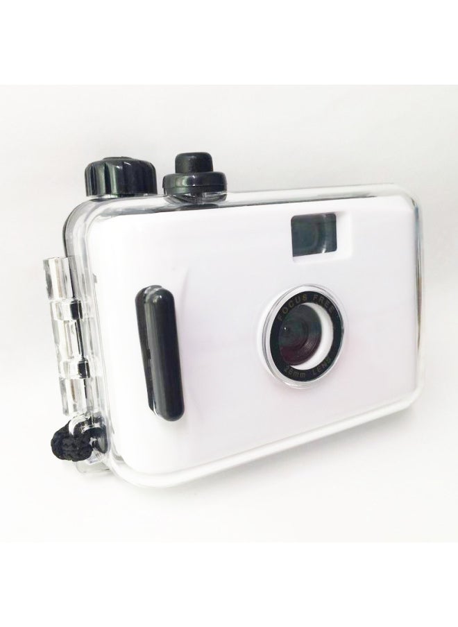 Generic Film Fool Mini Retro Film Camera Waterproof Non Disposable College Students Creative Ins Gift For Taking Pictures-Body Color:White Purple Shell  - Image 5