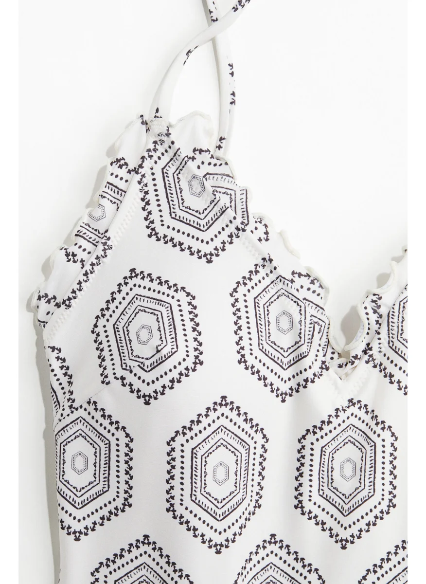 اتش اند ام Frill-Trimmed Padded-Cup Swimsuit