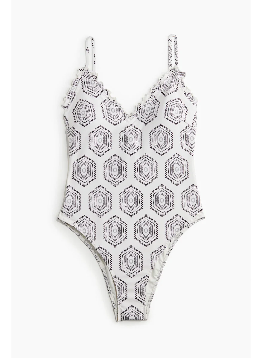اتش اند ام Frill-Trimmed Padded-Cup Swimsuit