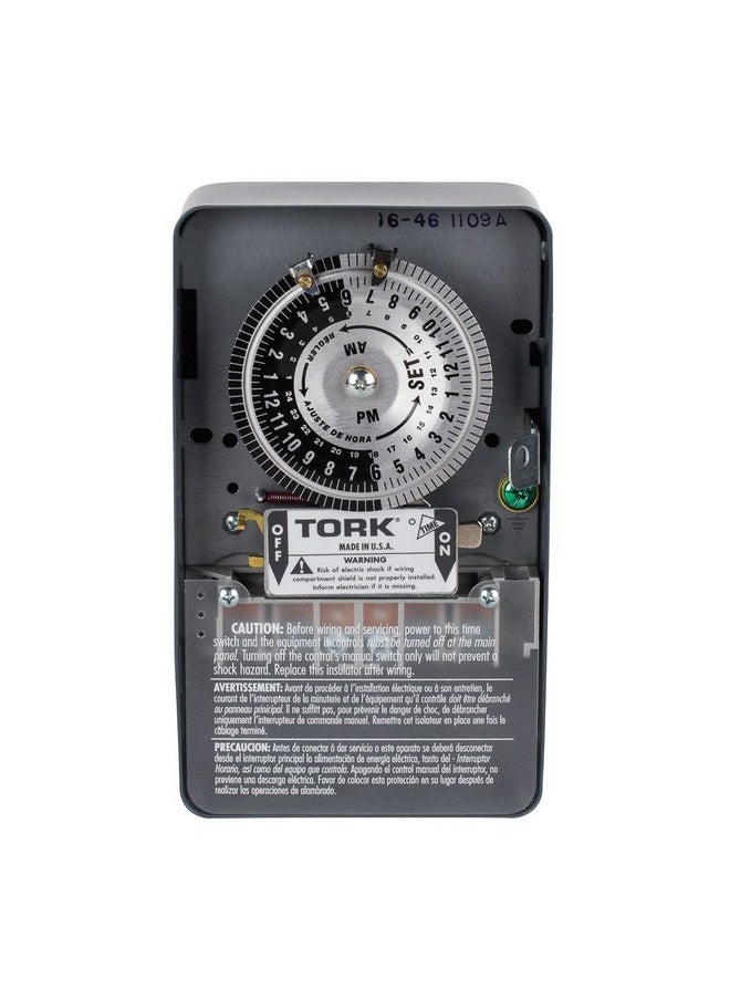 NSI - NSi Industries TORK 1109A Indoor 40-Amp Multi-Volt Mechanical Lighting and Appliance Timer - 24-Hour Programming - Multiple On/Off Settings - 120/208-277-Volt - Grey 2.9 x 4.7 x 7.9 inches - Image 1