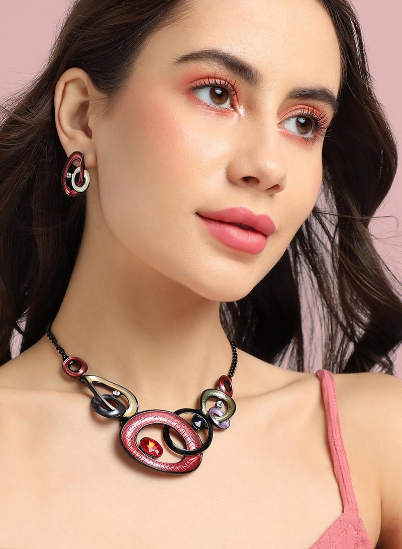 سوهي مجموعة مجوهرات حجرية متعددة الألوان  - Image 4