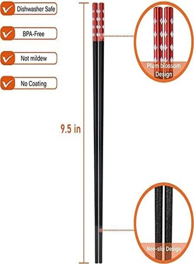 VETERIT (5Pair)- Reusable Chopsticks Chinese Natural Bamboo Chopsticks / Long Lightweight Wood Chopstick Set for Restaurant Eating Cooking - Image 2